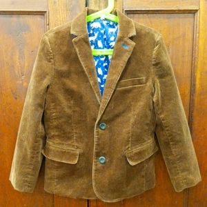 Boden Boys Corduroy Brown Blazer 7-8